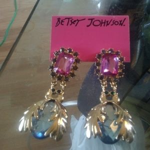 Betsey Johnson dangle gemstone earrings